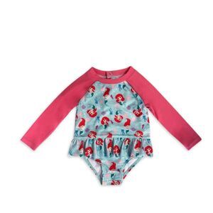 The Little Mermaid Baby Girl One-Piece Rash Guard Swimsuit size 12m